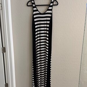 Calvin Klein Black and White Striped Maxi Dress size 2
